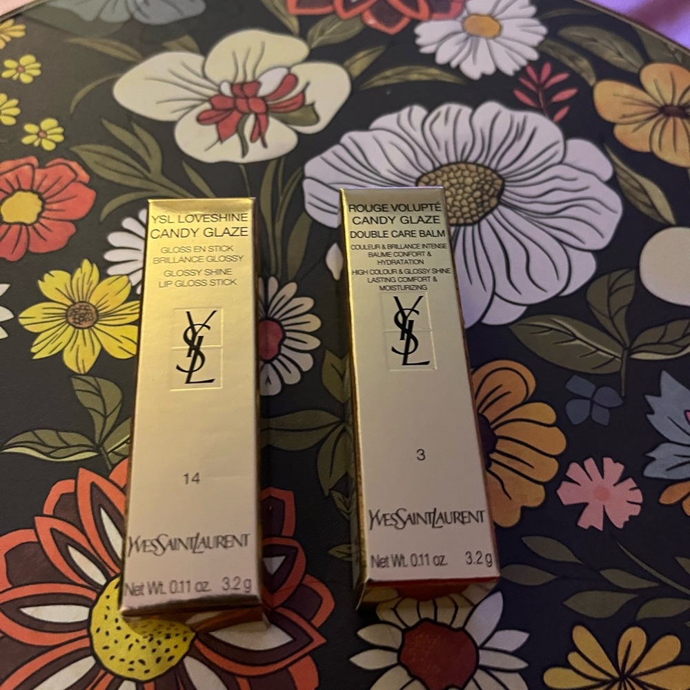 YSL Love Shine Candy Glaze in Scenic Brown & YSL Rouge Volupte in Cacao NB